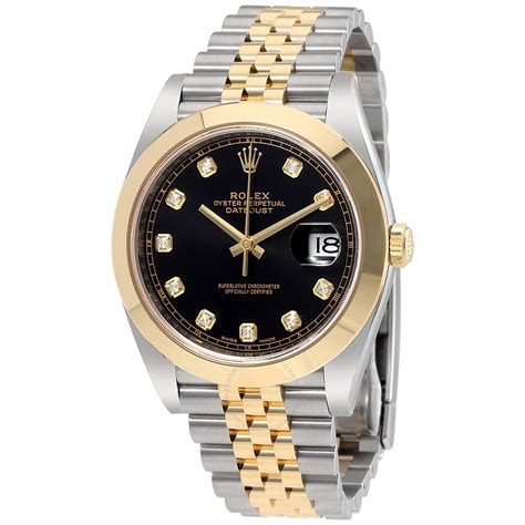 rolex datejust gold schwarz|gold rolex datejust prices.